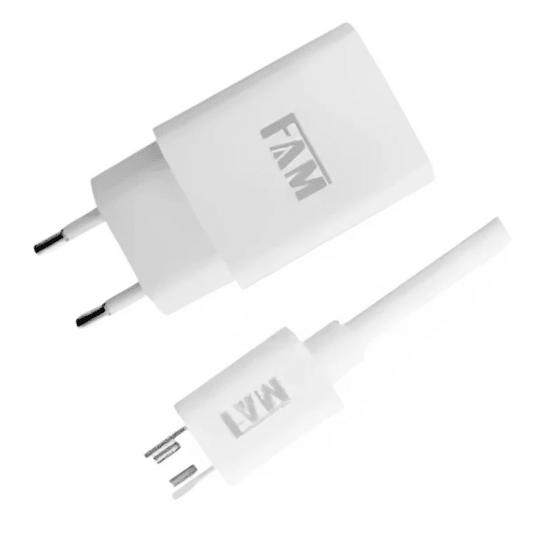 Kit Carregador 2 usb 2.4a Micro Usb Branco