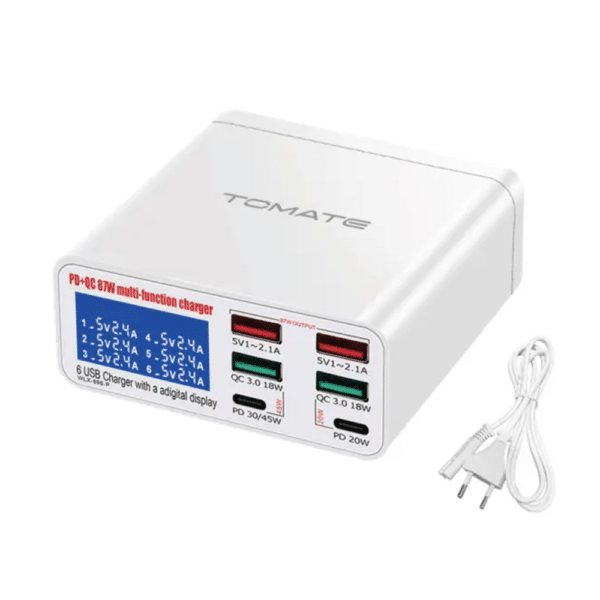 Carregador Quick Charge Tomate MST-001 3.0 6 Portas Usb Desktop Hub Adapter