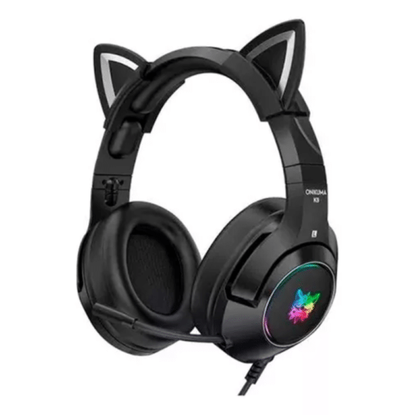 Headset Gamer Profissional Onikuma K9 Com Orelhas Preto